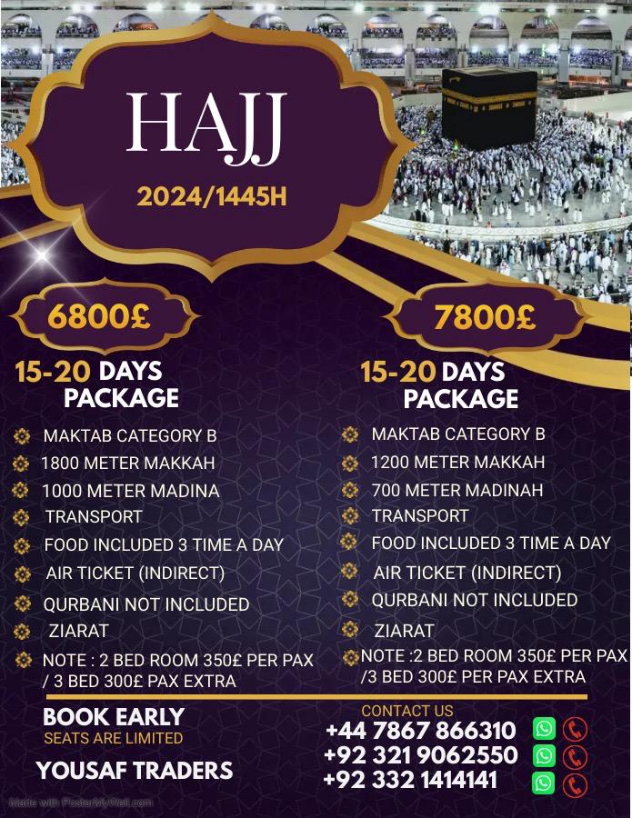 Hajj Package 2024 Yousaf Hajj Services Hajj Package 2024 Yousaf Hajj Services